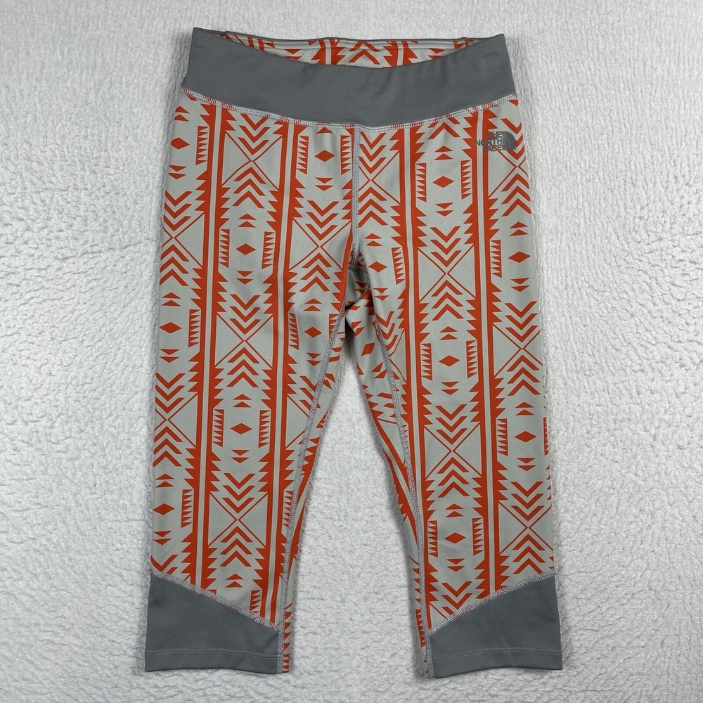 The North Face Leggings Womens Medium Gray Orange Flashdry Fitness Outdoors Gym